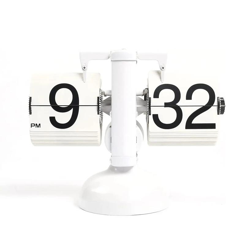 Creative Table Clock Desktop Clock European Creative Flip Down Page Desk Clocks Retro Flip Table Clock Mechanical Automatic Flip