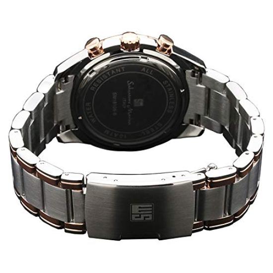 Salvatore Marra Chronograph Date Colored All Stainless Watch Cloth BKSV Men's Watch, Black, Display, Glass, Steel, Included, [Used]