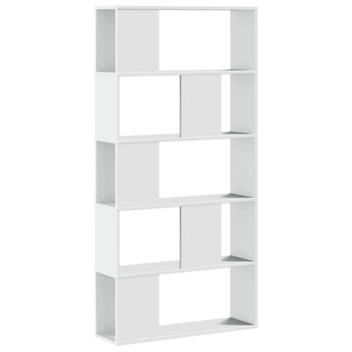 VidaXL Bibliothèque 5 niveaux blanc 80,5x23,5x162,5 cm bois ingénierie, étagère, étagère à livres, support de livre, armoire 852771