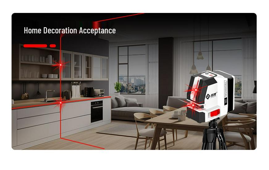 Compact High-Precision 2-Line Laser Level with Strong Light and Infrared Technology