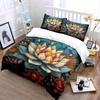 Colorful Lotus With Vibrant Leaves Print Bedding Set 1 Duvet Cover 2 Pillowcases For Adult And Children Luxury Gift Full Size