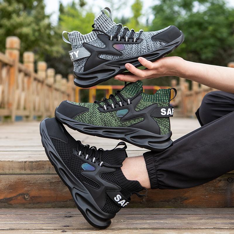 New High Quality Work Safety Shoes Sneakers Ultra-light Soft Bottom Men Breathable Anti-smashing Steel Toe Work Boots For Mens