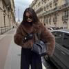 Europe, America, autumn and winter imitation fox hair short fur coat women's jacket coat environmentally friendly artificial fur collar