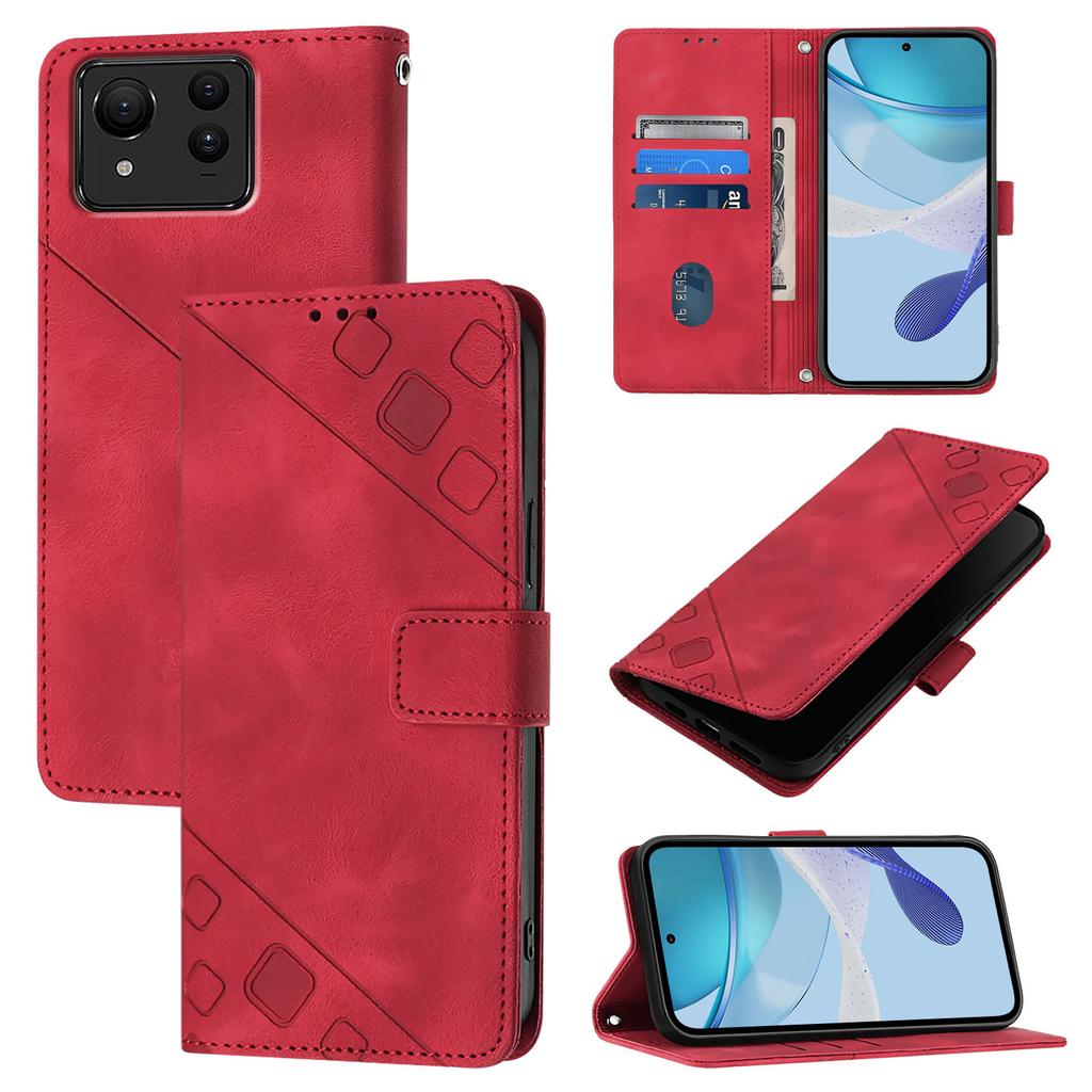 Fashionable Geometric-Patterned Wrist-Strap PU Leather Phone Wallet Case for Asus Zenfone 11 Ultra,12 Ultra,Asus ROG Phone 8,8 Pro,ROG Phone 9,9 Pro