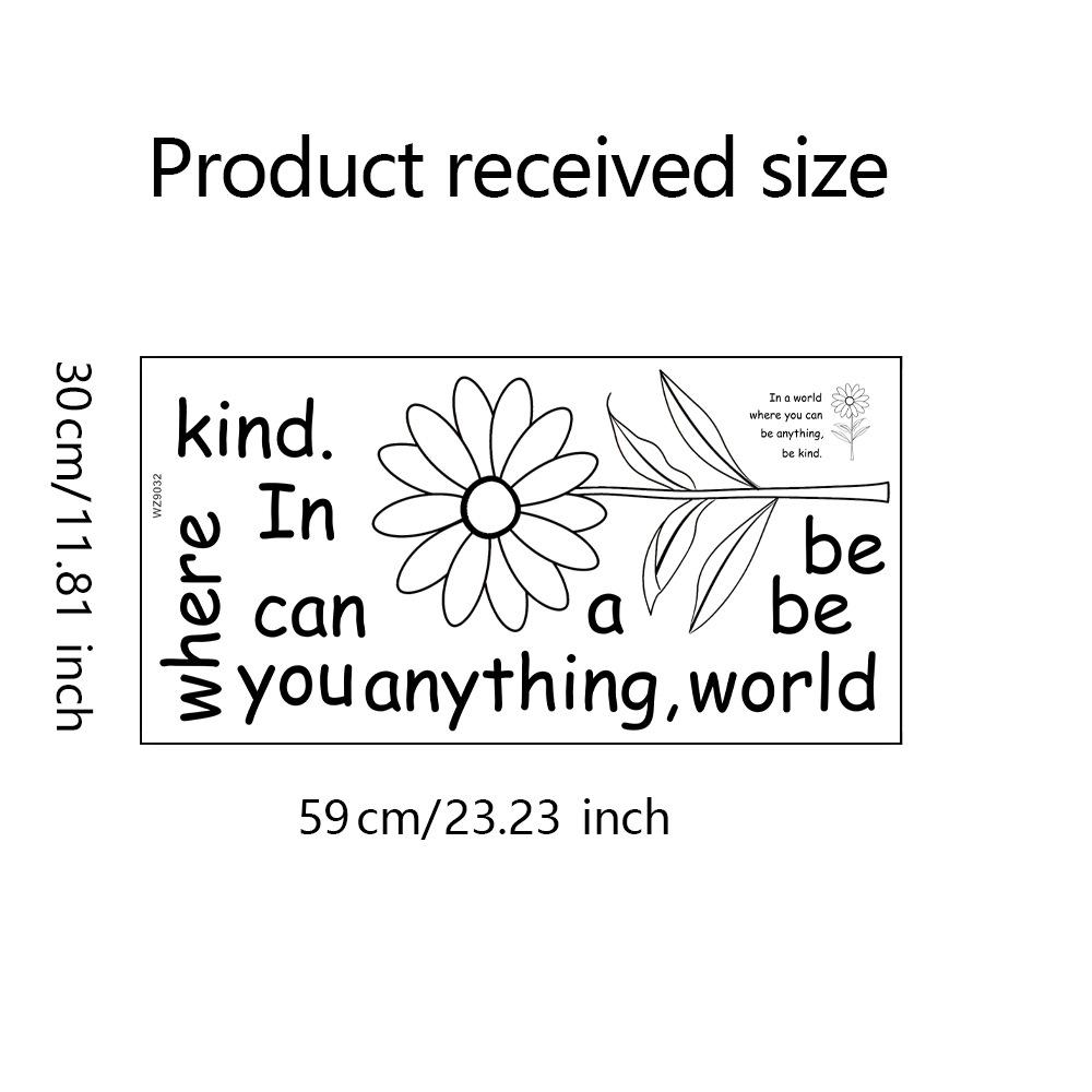 

WZ9032 Inspirational English Slogan Sunflower Bedroom Commercial Place Landscaping Decoration Wall Sticker 30*59cm/WZ9032