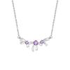 New brushed craft s925 sterling silver bow necklace women's natural crystal stone niche design jewelry