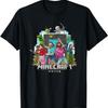 T-shirt Minecraft Le Film Personnages Principaux Plan de Groupe Style Dessin Animé