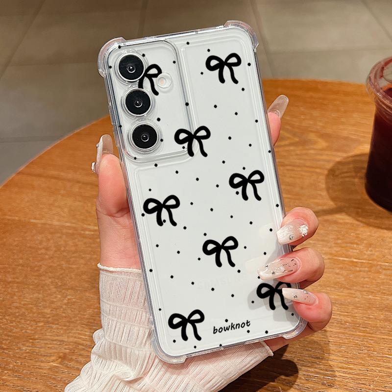 Bowknot Pattern Phone Case For Samsung Galaxy A57 A37 A17 A56 A16 A55 A36 A26 A15 A35 A54 A53 5G Clear Shockproof Soft TPU Cover