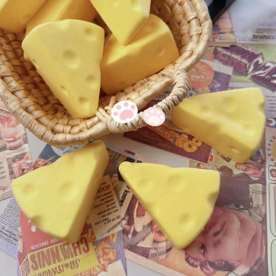 Cheese Bread Squeeze Toy Soft Stress Relief Toy for Adults Quick Shape Recovery Fidget Ball Fun Party Game And Daily Entertainment