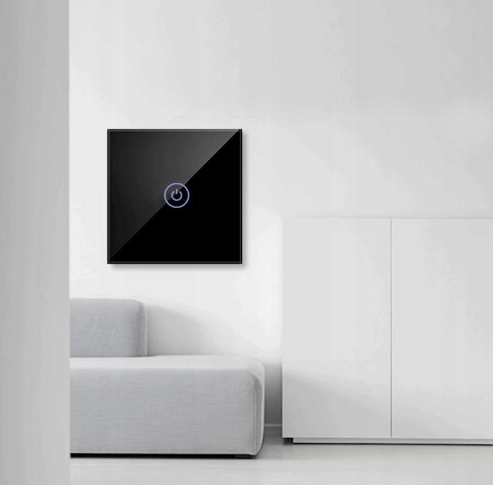 Single black touch light switch