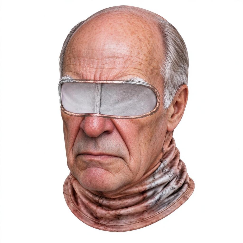 Novelty Old Man Face Ski, Winter Windproof Full Face with 3D Full Print, Sunglasses Not Included