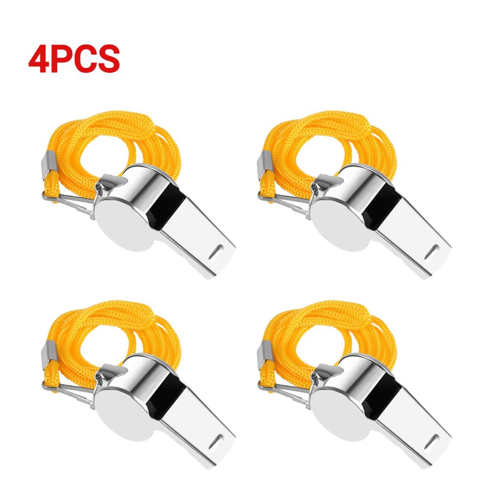 1-10PC Portable Referee Whistles with Rope Sport Rugby Metal Whistle Party Training Soccer Football Basketball Cheerleading Tool