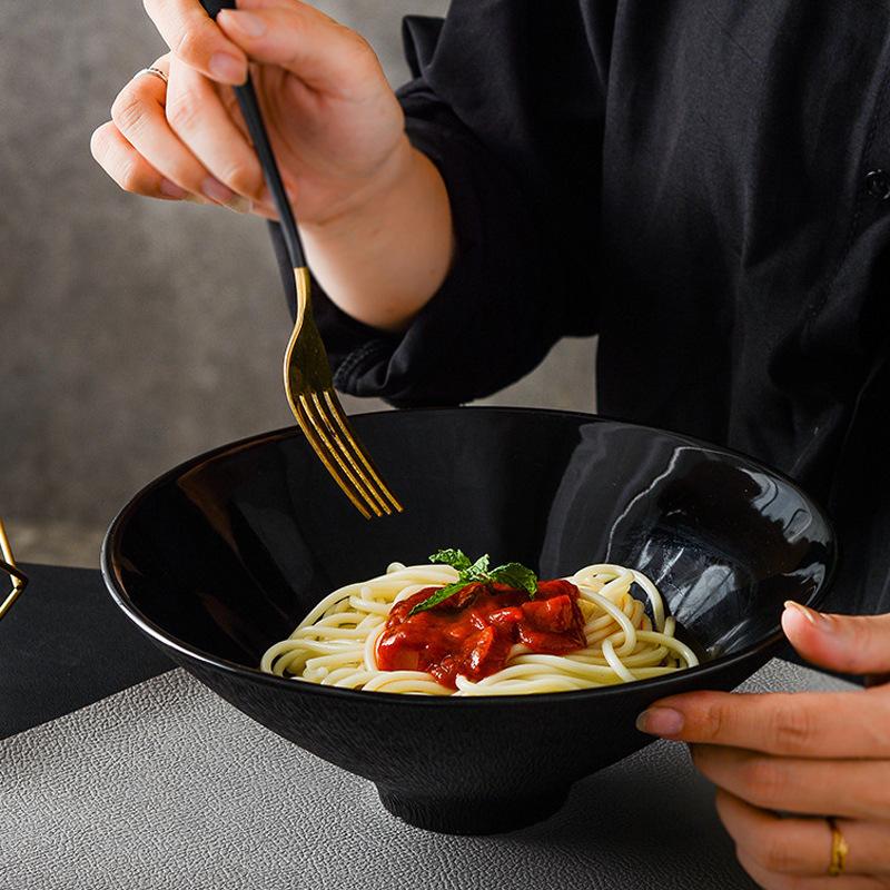 Japanese Hat Bowl Creative Noodle Bowl Restaurant Large Soup Bowl Commercial Ceramic Tableware Dessert Bowl