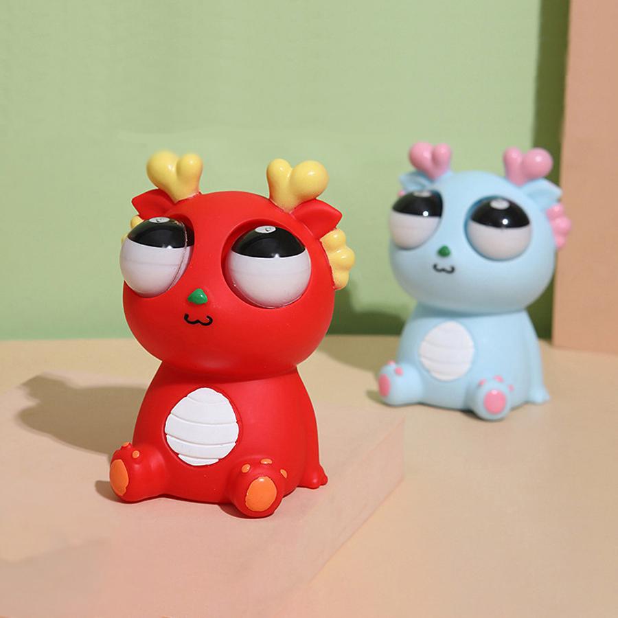 Squeeze The Head, Pop The Eyes! Weird & Satisfying Dragon Fidget Toy Pop-Out Eye Dragon Squeeze Toy Stress Reliever