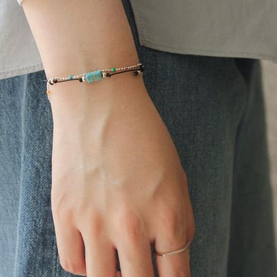 J.Lauren Color Beads Ball Silver Bracelet B0978