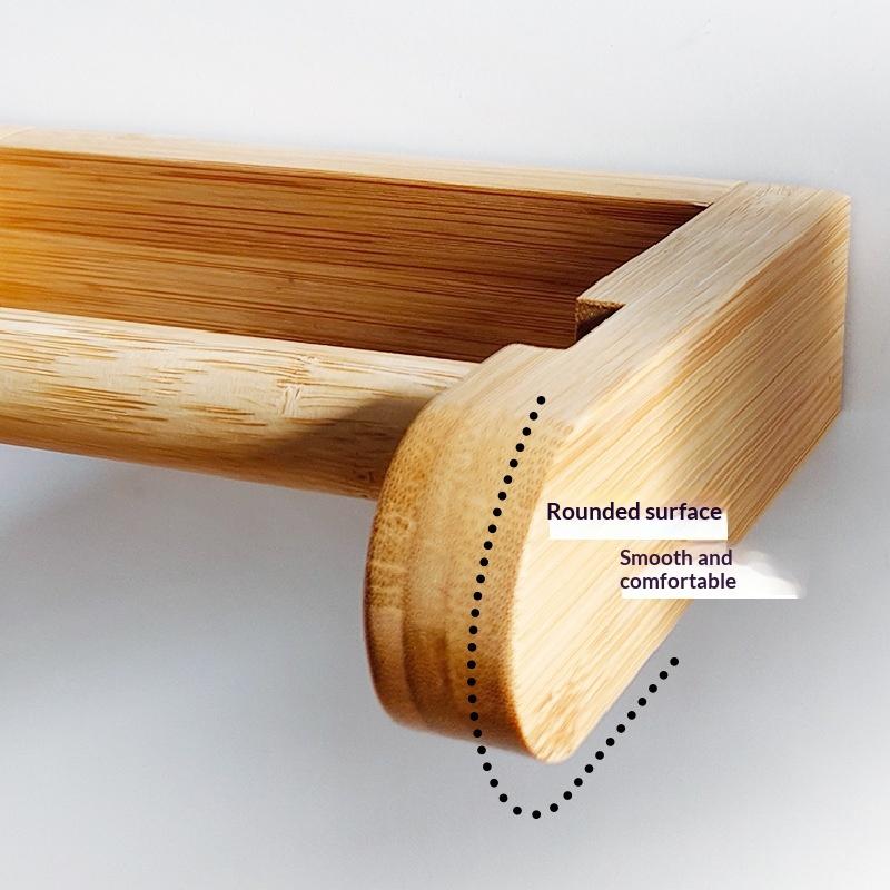 Toilet Paper Holder Bamboo Mounted Waterproof Wall-Mounted No Drill Shelf Toilet Storage Bathroom Organizer Bathroom