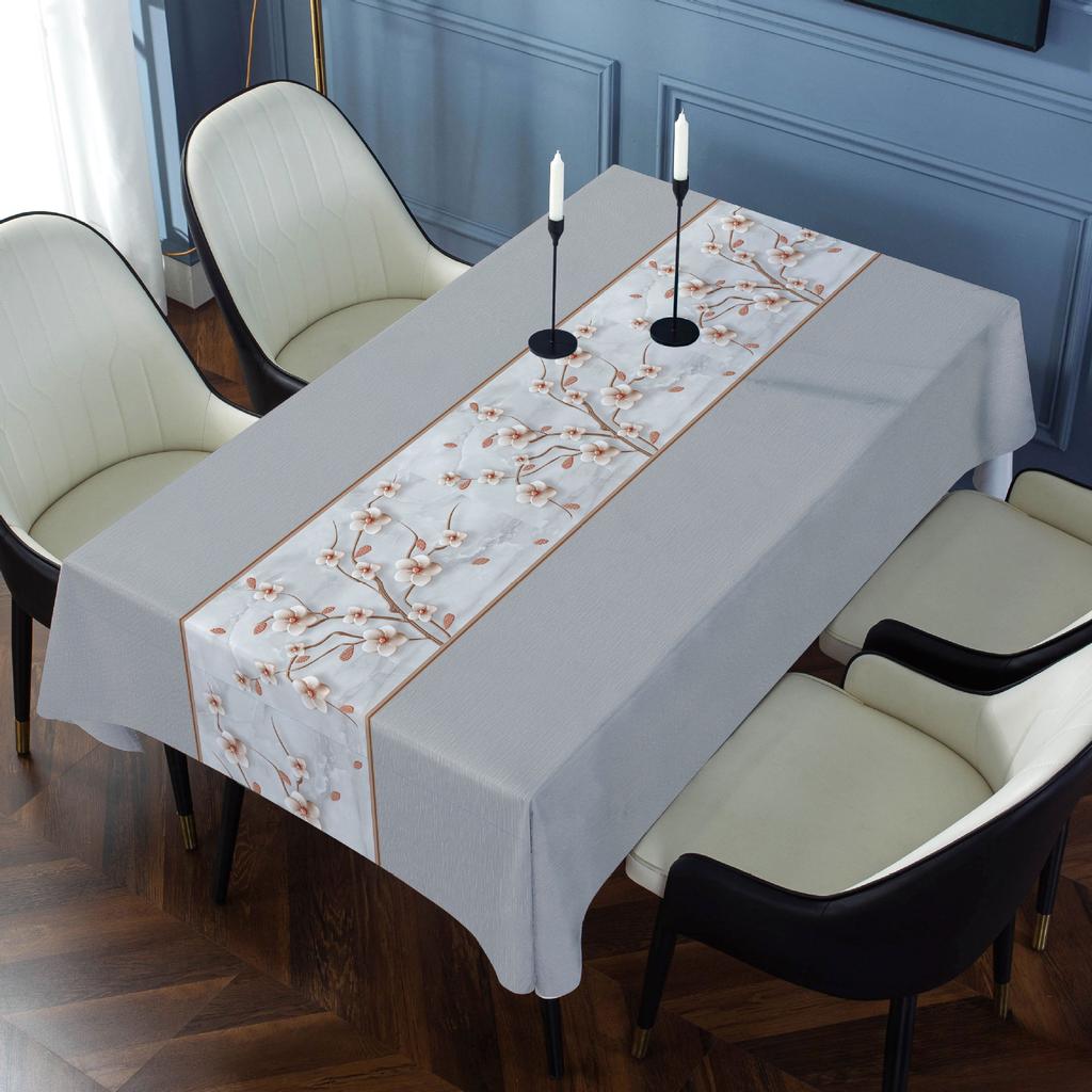 Light Luxury and High-end Home Tablecloth PVC Waterproof and Oil Resistant Rectangular Tea Table Cloth Dining Tablecloth