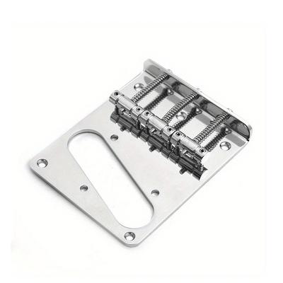 6 String Electric Guitar Bridge 3-Saddle Adjustable 96.5x80mm TL Telecaster Through-Body for Guitar Replacement Stable Tuning