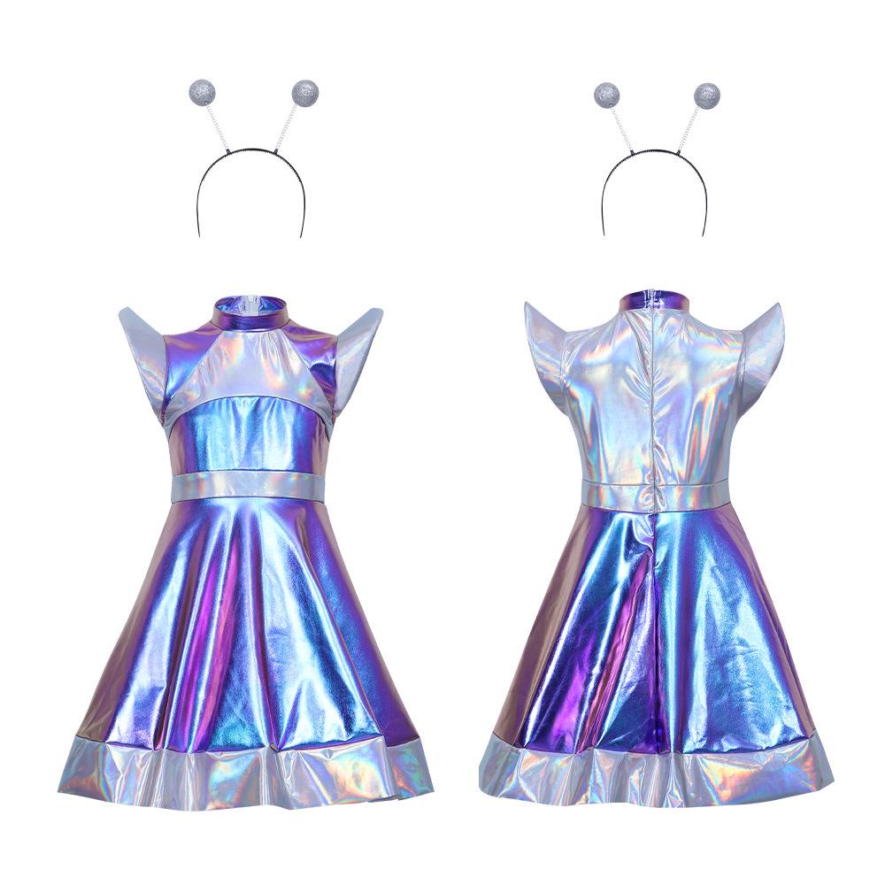 Cross5 AI Alien Astronaut Color-Changing Skirt for Cosplay and Parties 110cm (Child)