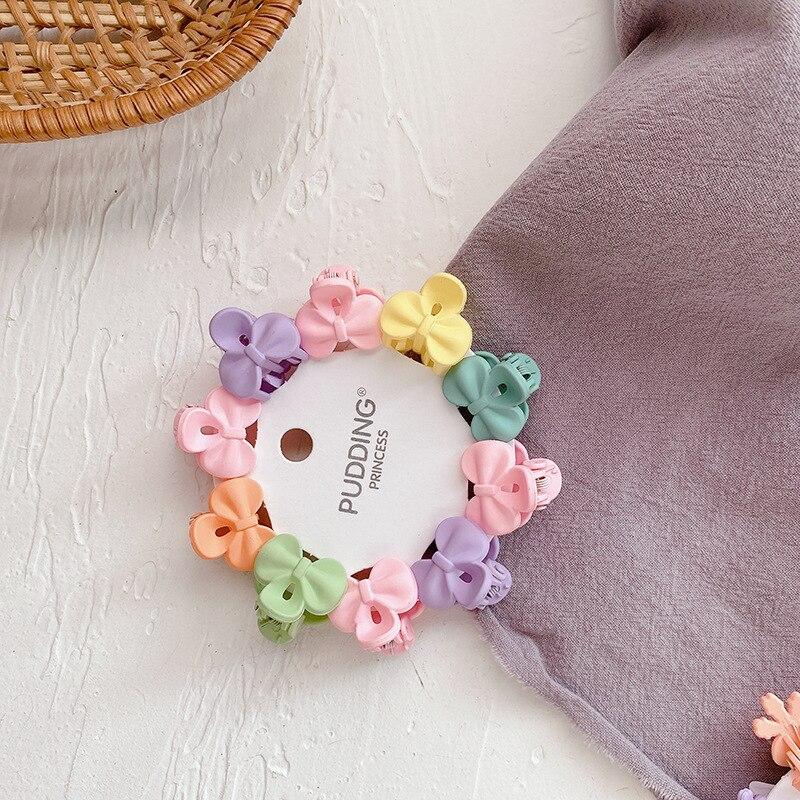10 Pcs/set Cute Flower Stars Small Hair Claws for Girls Kids Hair Pins Colorful Hair Clips Crabs Fashion Hair Accessories