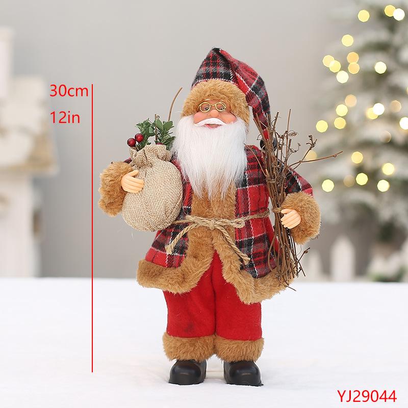 30cm Standing Santa Claus Christmas Doll for Window Display