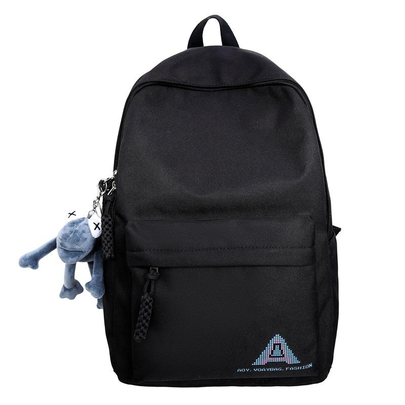 Student School Bag Women's Large Capacity Backpack Solid Color Men's Backpack