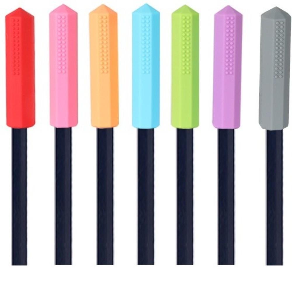 2 szt./zestaw Silikonowy gryzak na ołówek Osłonka ochronna na ołówek zapobiegająca połknięciu Artykuły dla dzieci i uczniów