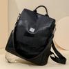 Pendler Rucksack aus weichem Leder Damen Rucksack mit großem Fassungsvermögen Einfarbige Reisetasche