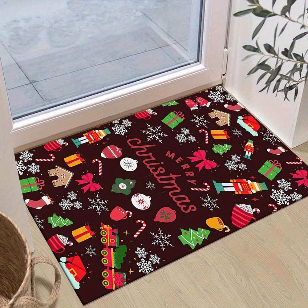

1pc Cute Christmas Elements Area Rug, Slip-Resistant, Easy-Clean, Stain-Resistant, Perfect for Cozy Living Rooms, Bedrooms, Kitchens, Office 60cm by 90cm
