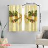 2pcs,2D Plane Printing Popular Curtains Christmas Bow Holly Berries Ornaments (2) Polyester Fabric (without Rod) Room Decor