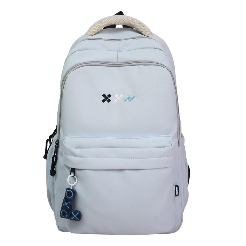 Schoolbag Backpack Korean Version Solid Color College Style Fresh and Sweet Backpack Campus Class Large Capacity Student Schoolbag