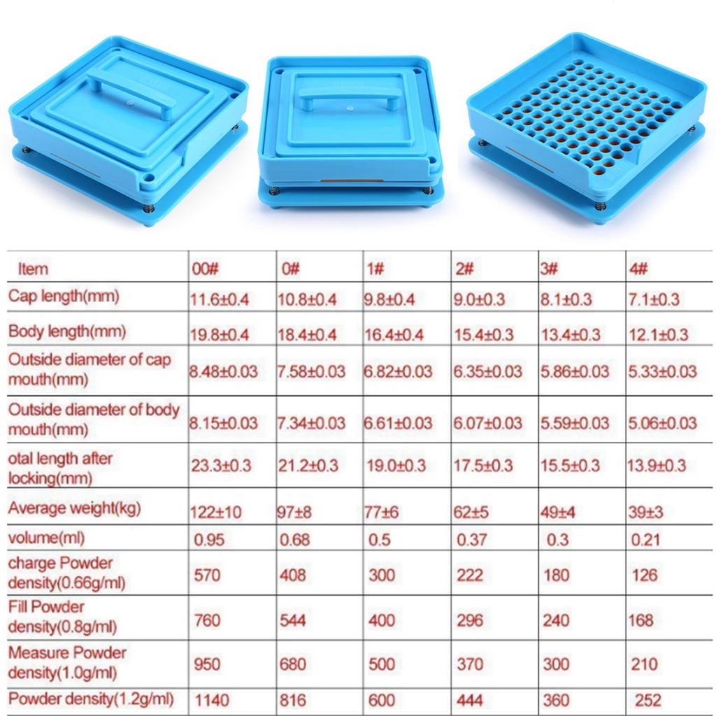 Empty Capsule Plates With Spreader 100 Holes Vitamins Powder Capsules Filling Tool 0#