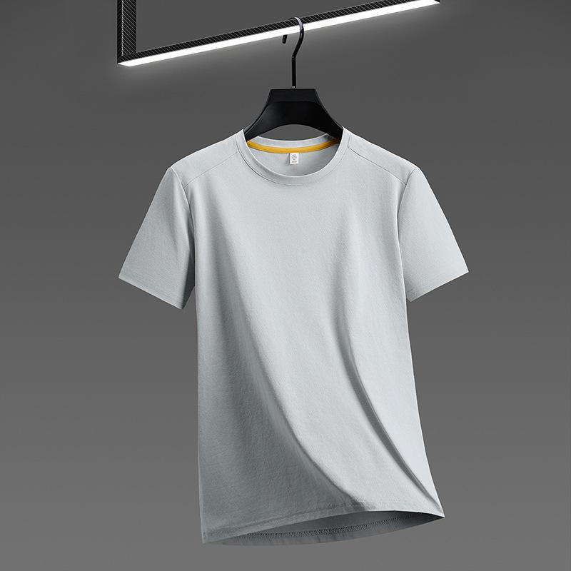 Men'S T-Shirt Polo Shirt, Thin Bottoming Shirt, Solid Color Top, Short-Sleeved Crew Neck T-Shirt.