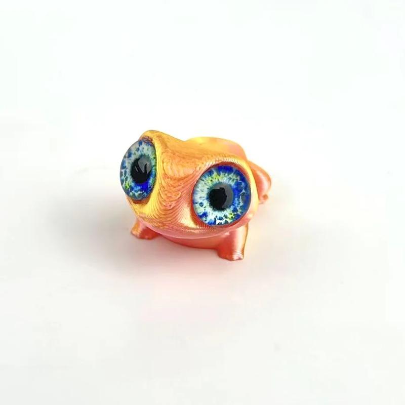 3D Printing Cute Big-eyed Frog Figurines Toy Home Decorations Joints Movable Realistic Eyes Mini Frog Animal Toy Children Gifts