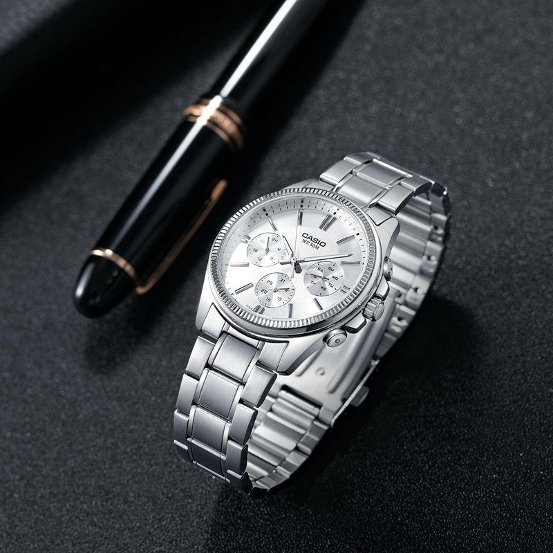 Casio STANDARD Series Simple Fashion Casual Style Quartz Pointer Trend Business Three Plate Six Eyes Quartz Movement Stainless Steel MTP-1375D-7AVDF