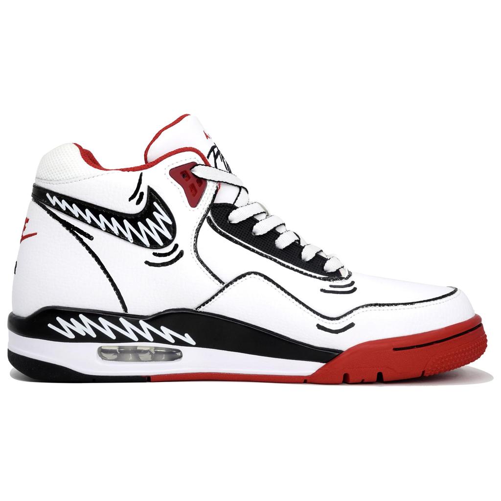 Nike Flight Legacy Mid Top Vintage Basketball Shoes Unisex Red White Black BQ4212-100(Team113-S-BOX)