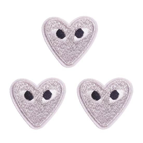 1 Set Stickerei-Patch Feine Verarbeitung Breite Verwendung Stoff Aufnäher Herzform DIY Aufkleber Applikation Kleidung Zubehör