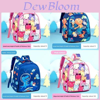 Dinosaur Kids School Backpack With Breathable Nylon For Preschool And Elementary Students