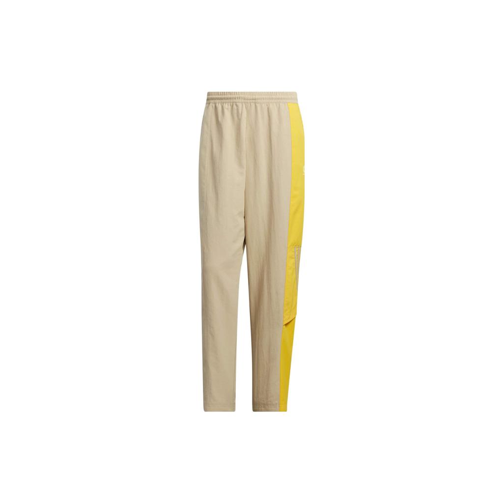 Adidas Neo Colorblock Logo Print Straight Leg Sports Pants Men Bottoms Khaki HN4721