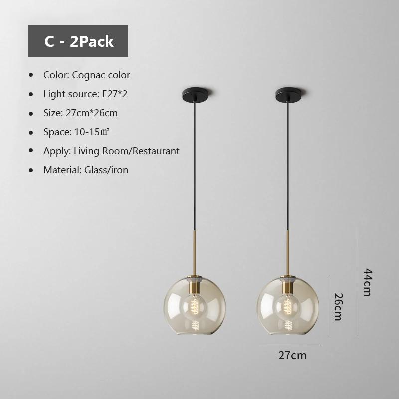 Modern Hanging Loft Glass Lustre Pendant Light Nordic Industrial Decor Lights Fixtures E27/E26 for Kitchen Restaurant Lamp