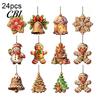 Holiday Party Supplies 12/24/36Pcs Gingerbread Christmas Outdoor Decorations, Hanging Ornaments, 2D Double Sided Customized Souvenirs Xmas Decor