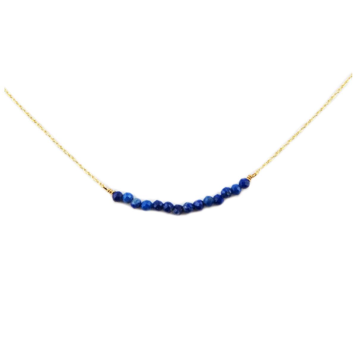 

7bis [R1400] - Колье Craft Boho золотисто-голубое - 22x2 мм