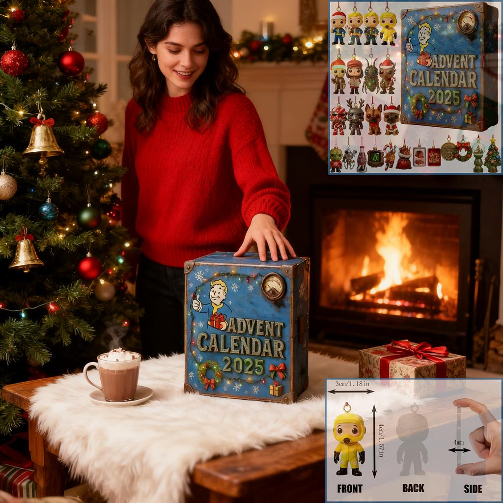 2D-Flugzeug + Flugzeugbox + 24-teiliges Set + Countdown-Box mit Strahlungsmotiv, Weihnachtskalender