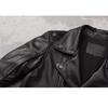 Chinese Size Motorcycle Cowhide Genuine Leather Jacket Men Slim Stone Milled Retro Jacket Calfskin Coat Men Moto Biker Riding Clothes