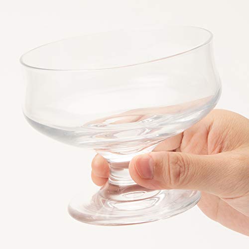 Toyo Sasaki Glass Parfait Glass, Aromatherapy Pudding, 285ml, Set of 6, Made In Japan, Dishwasher Safe, Footed Dessert Glasses, 35003HS-JAN-P