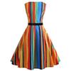 Source: Retro Color Striped Printing Element Lace-up Waist Swing Skirt