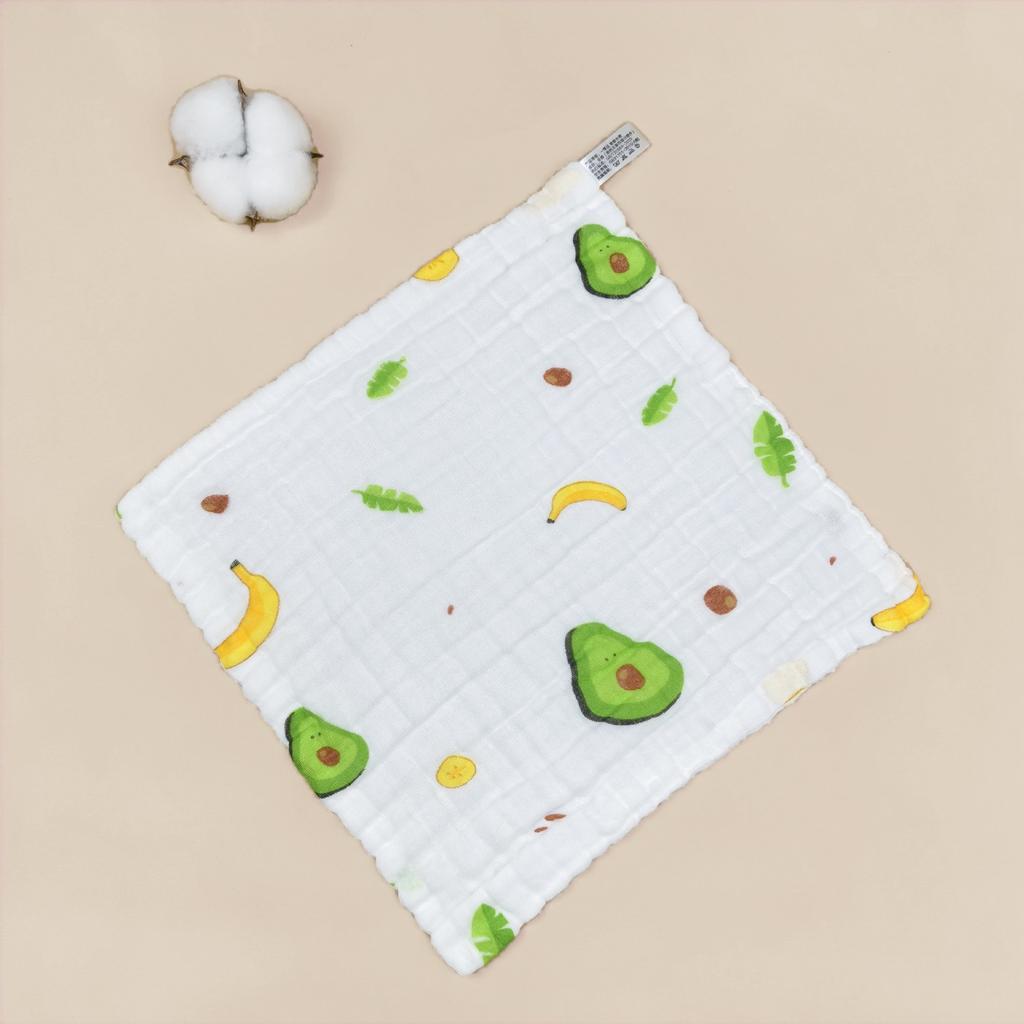 Baby square towel 6-layer cotton high-density seersucker face towel Baby saliva towel Super soft newborn baby saliva towel