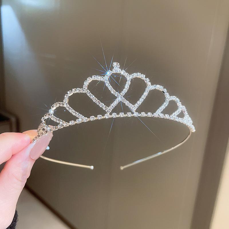 Super flash full diamond princess queen crown headband bride wedding banquet crown light luxury high-end temperament hair accessories woman