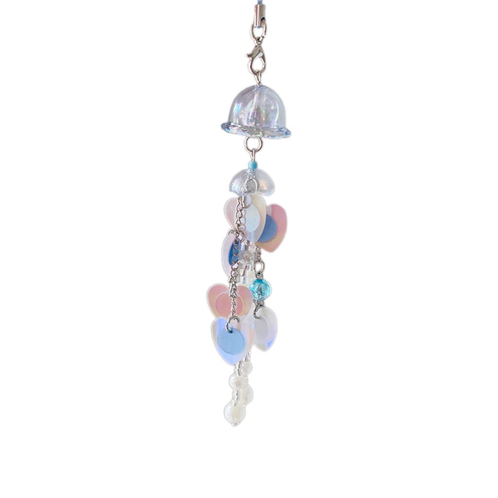 Sparkling Phone Decoration Charm Pendant Charming Jellyfish Shaped Pendant Phone Lanyard Stylish Keychain Charm Ornament
