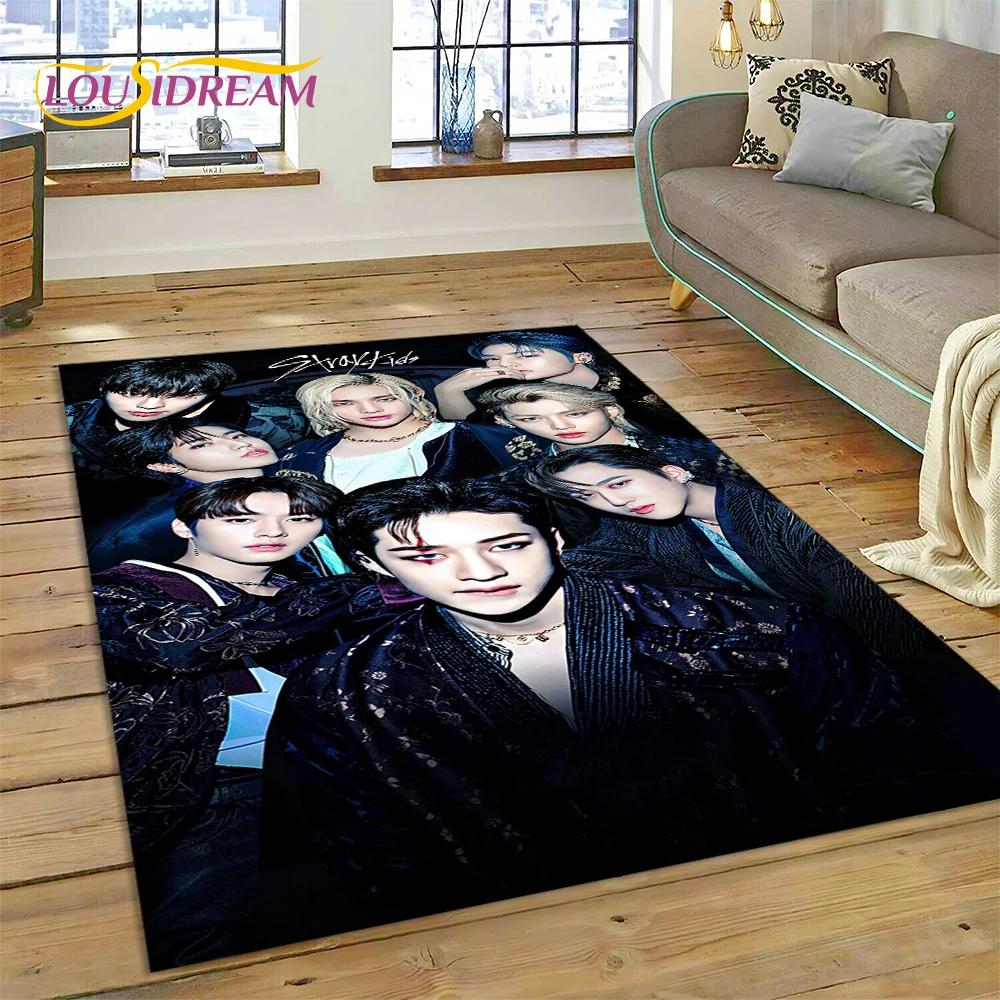 HD Korea Kpop Stray Kids 3D Singer Carpet Rug for Bedroom Living Room Home Sofa Decoration,Children Game Large Decor Floor Mat